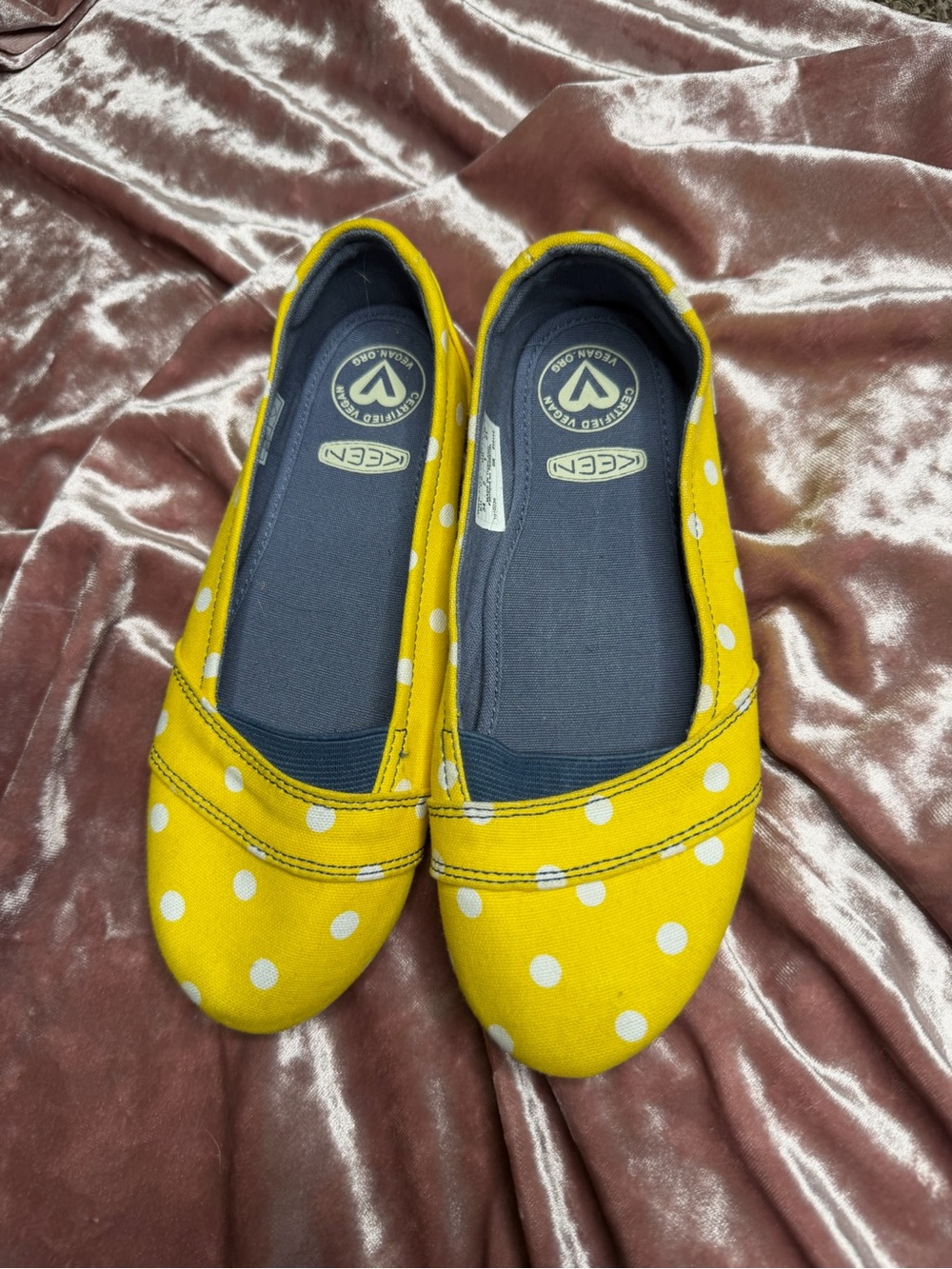 Keen Kids Yellow Polka Dot Slip-On Ballet Flats